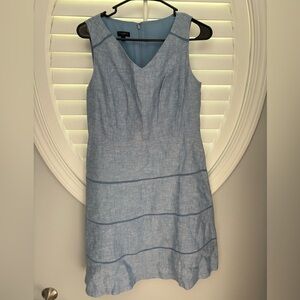 Talbots 6 petite blue linen midi dress